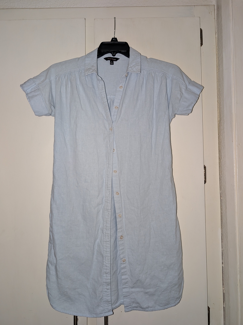 Well Worn Light Blue Midi Shirt Dress